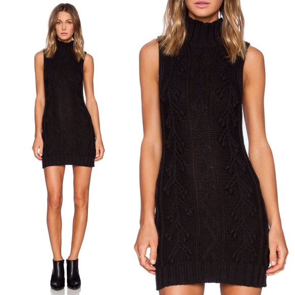 MINKPINK Dresses & Skirts - MINKPINK Sleeping Beauty Black Knit Sweater Dress